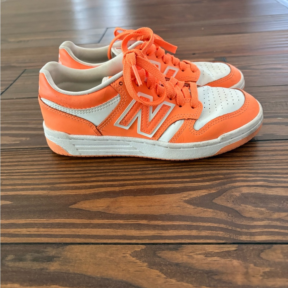 New Balance 480 Kids Orange and White Sneakers
